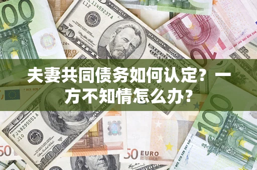 北京夫妻共同债务如何认定？一方不知情怎么办？