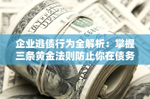 北京企业逃债行为全解析：掌握三条黄金法则防止你在债务乱局中“踩雷”